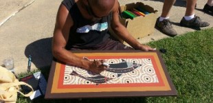 Mar 16 Aborigines artist at Point Danger